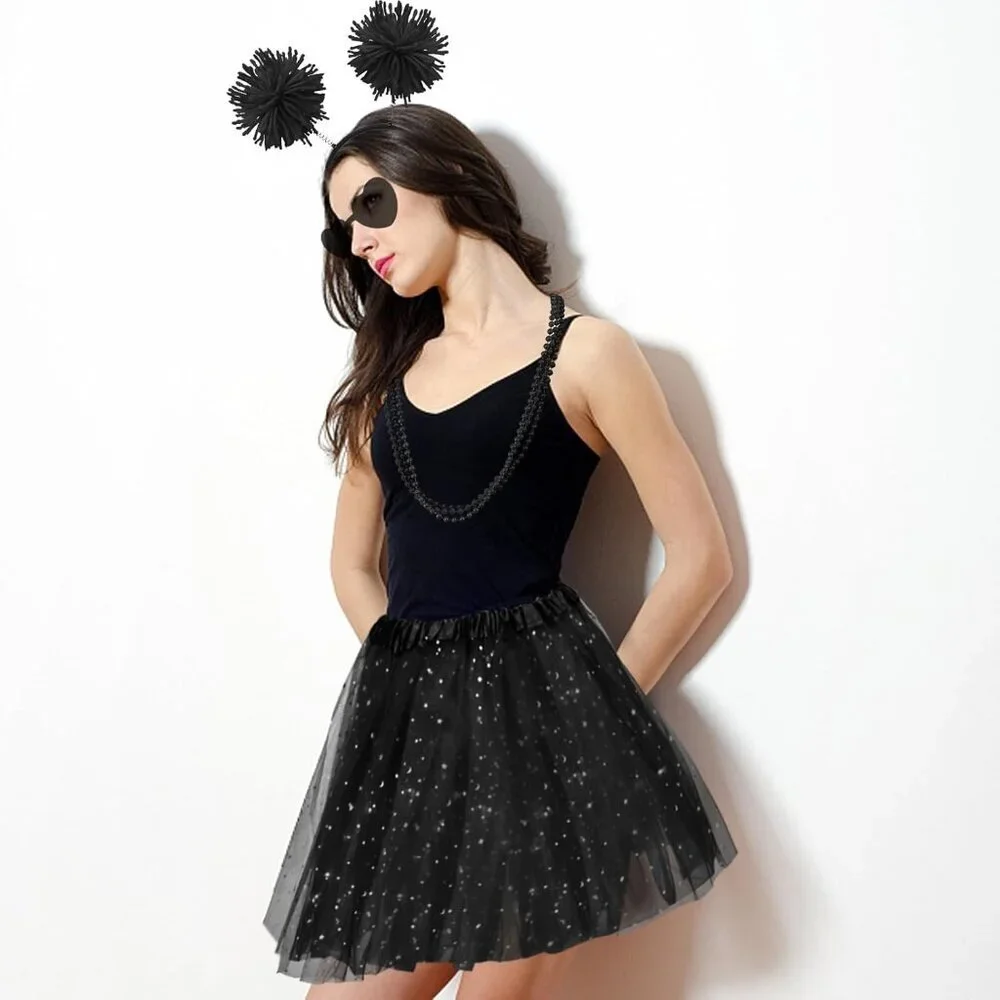 Women Girls Tutu Costume Accessories Set With Headband Sunglasses Party